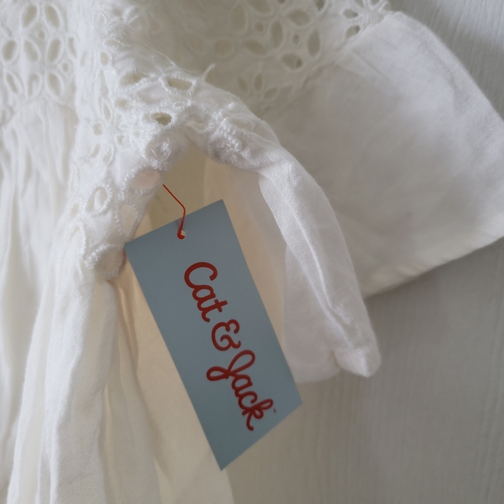 Cat & Jack Eyelet Bell Sleeve Dress - Picture 8 of 8